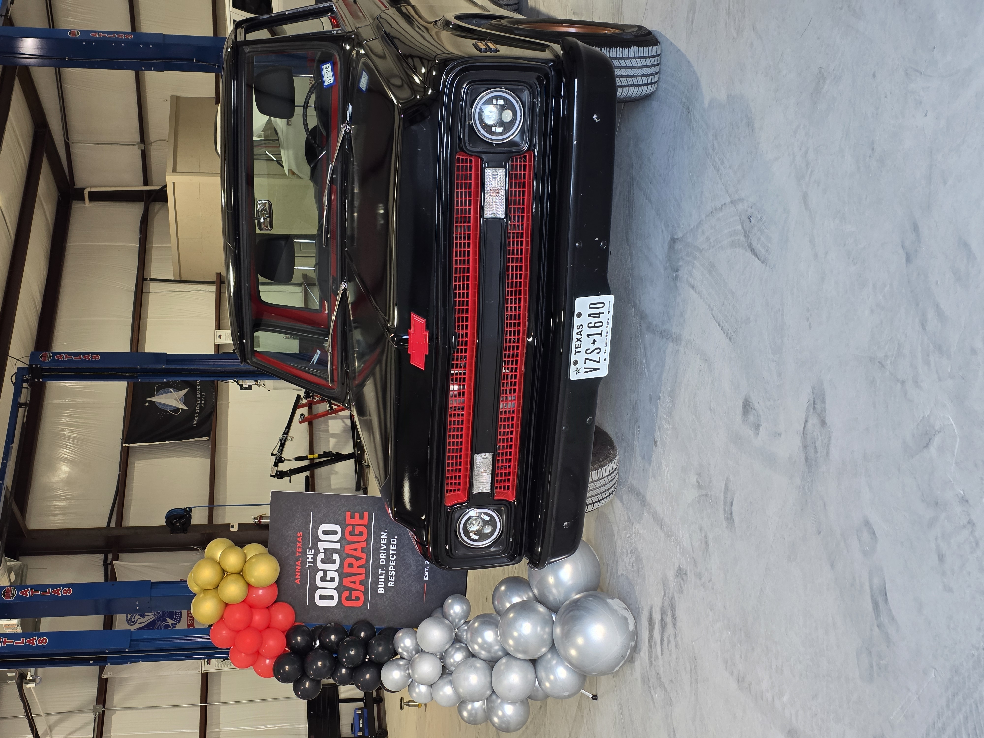 Classic Black Chevy C10 at OGC10 Garage - The truck that inspired it all